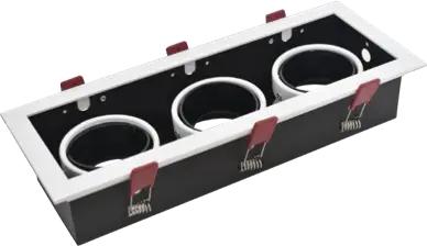 [V-M25RDF03] 1x3 GU10 Recessed Special Fitting (3- 3CCT GU10 Bulb Optional)